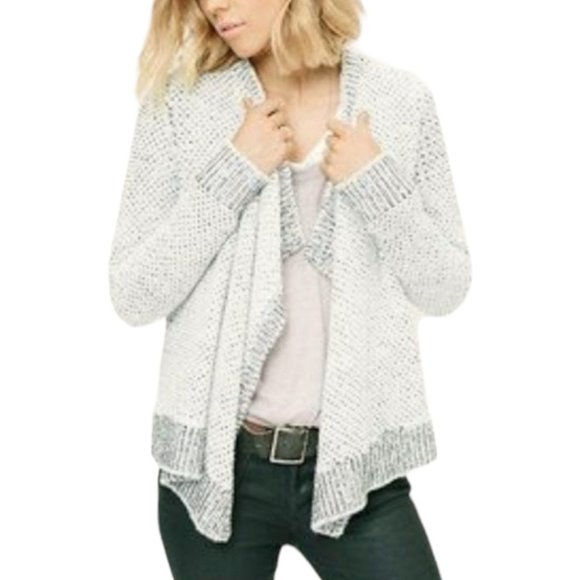 Lou & Grey Sweaters - Lou & Grey Draped Wool Blend Open Front Woven Cardigan L